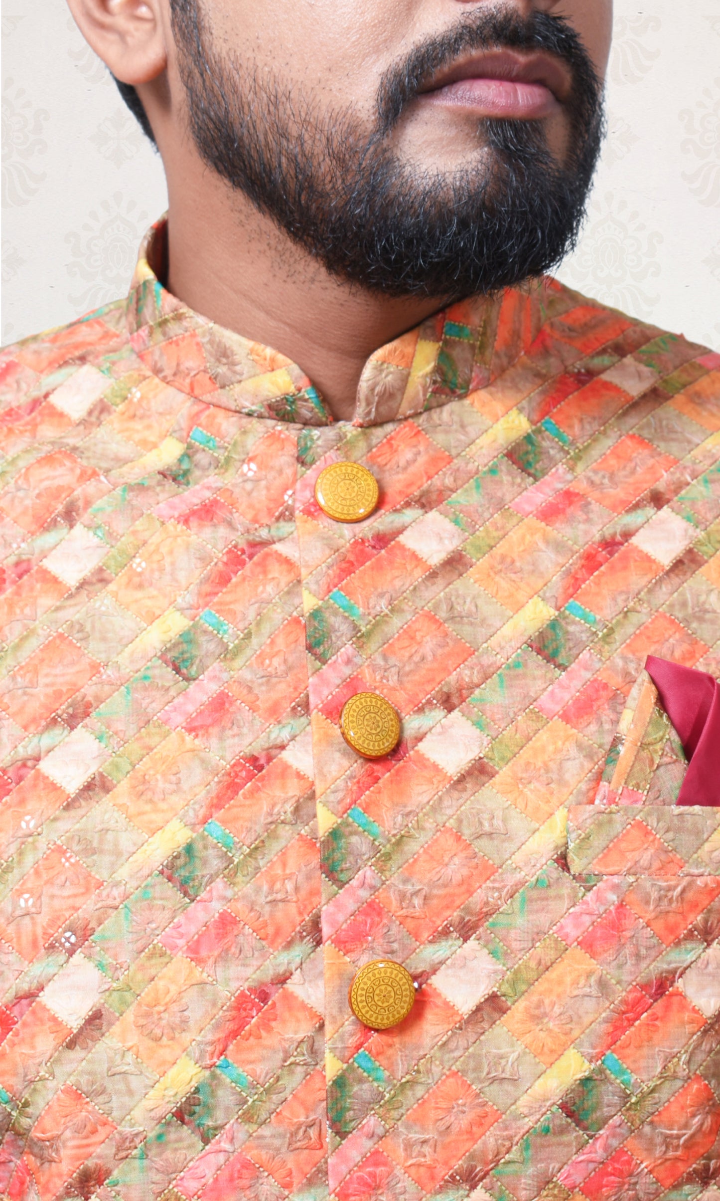 Autumn Blaze Indo-Western with Gilded Weave Embroidery