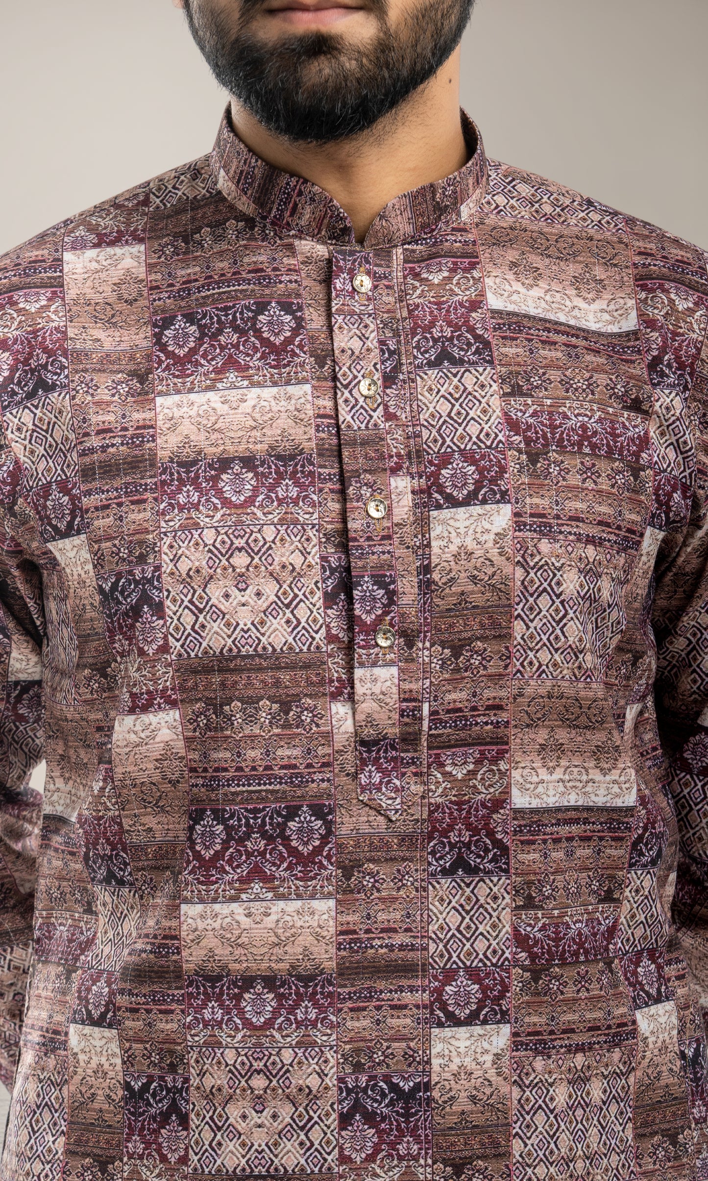 WINE ABSTRACT PRINTED KURTA