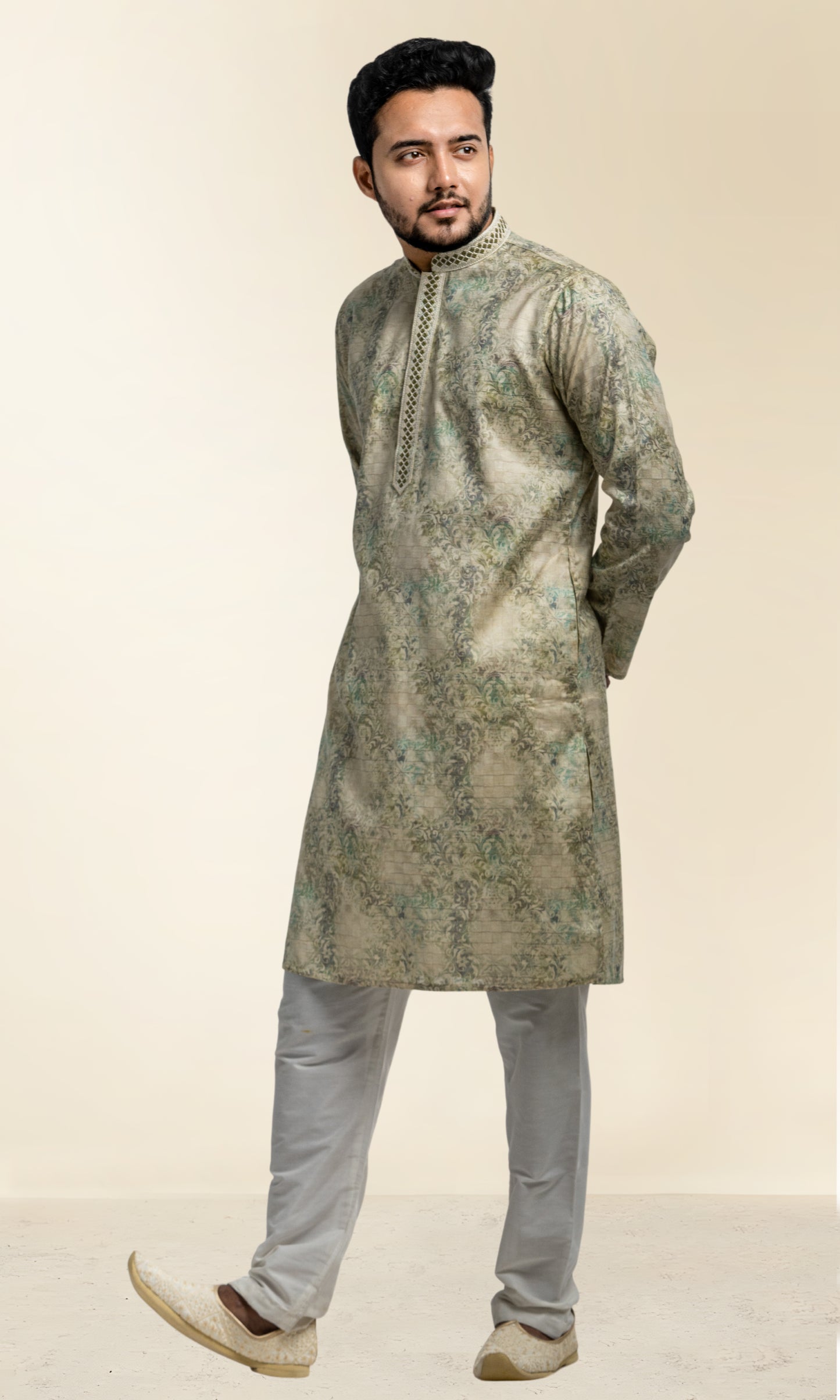 PISTA PAISLEY PRINTED KURTA