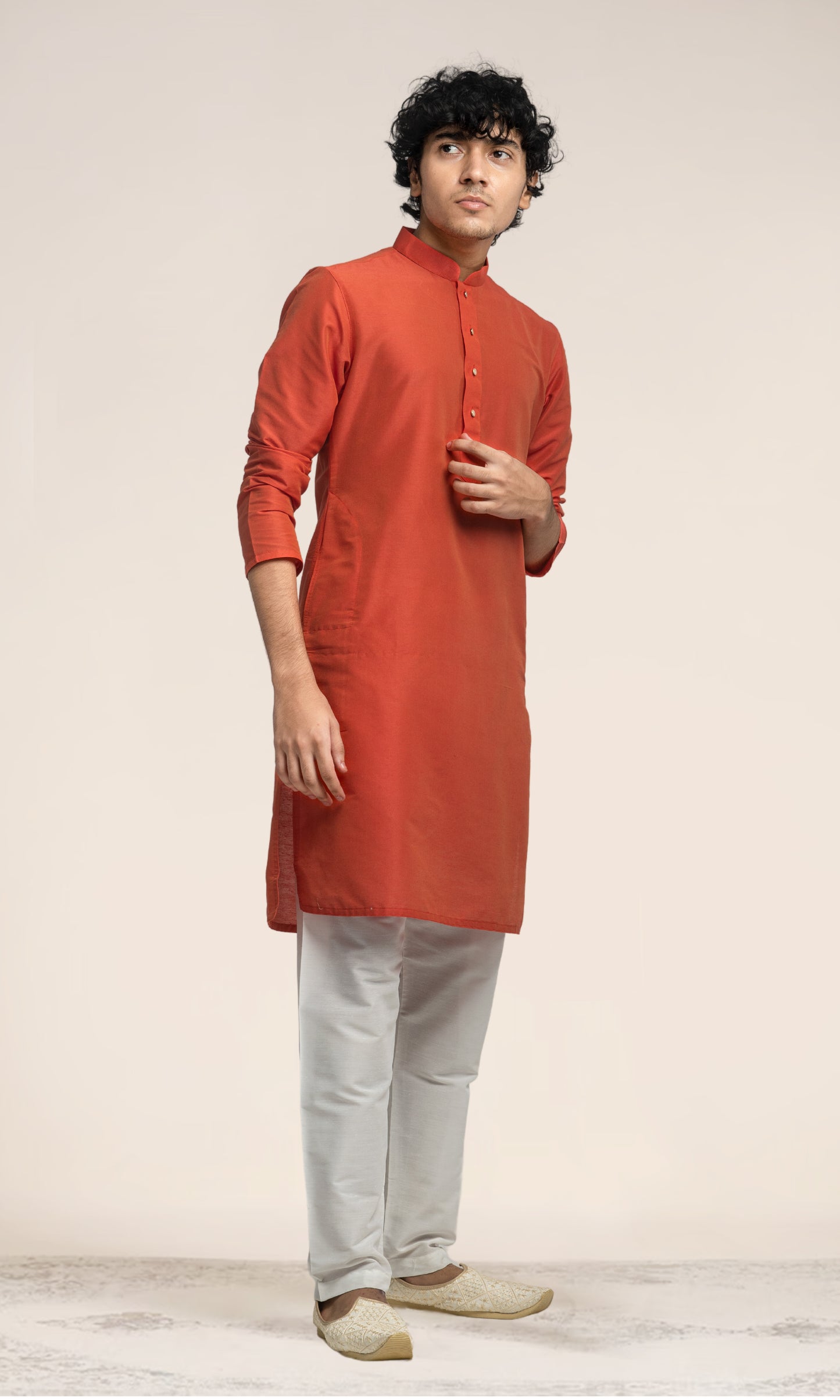ORANGE TANGO SOLID KURTA
