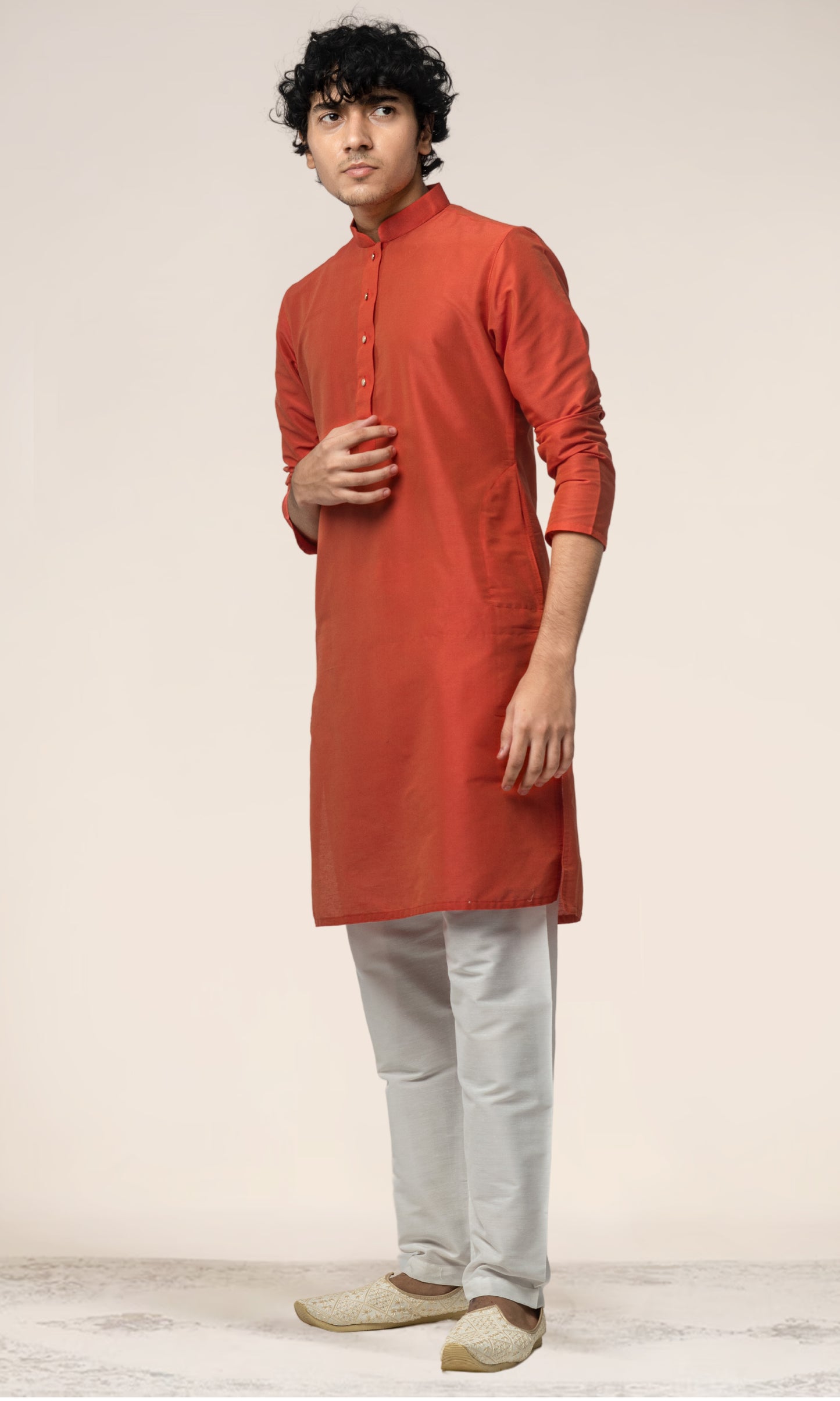 ORANGE TANGO SOLID KURTA
