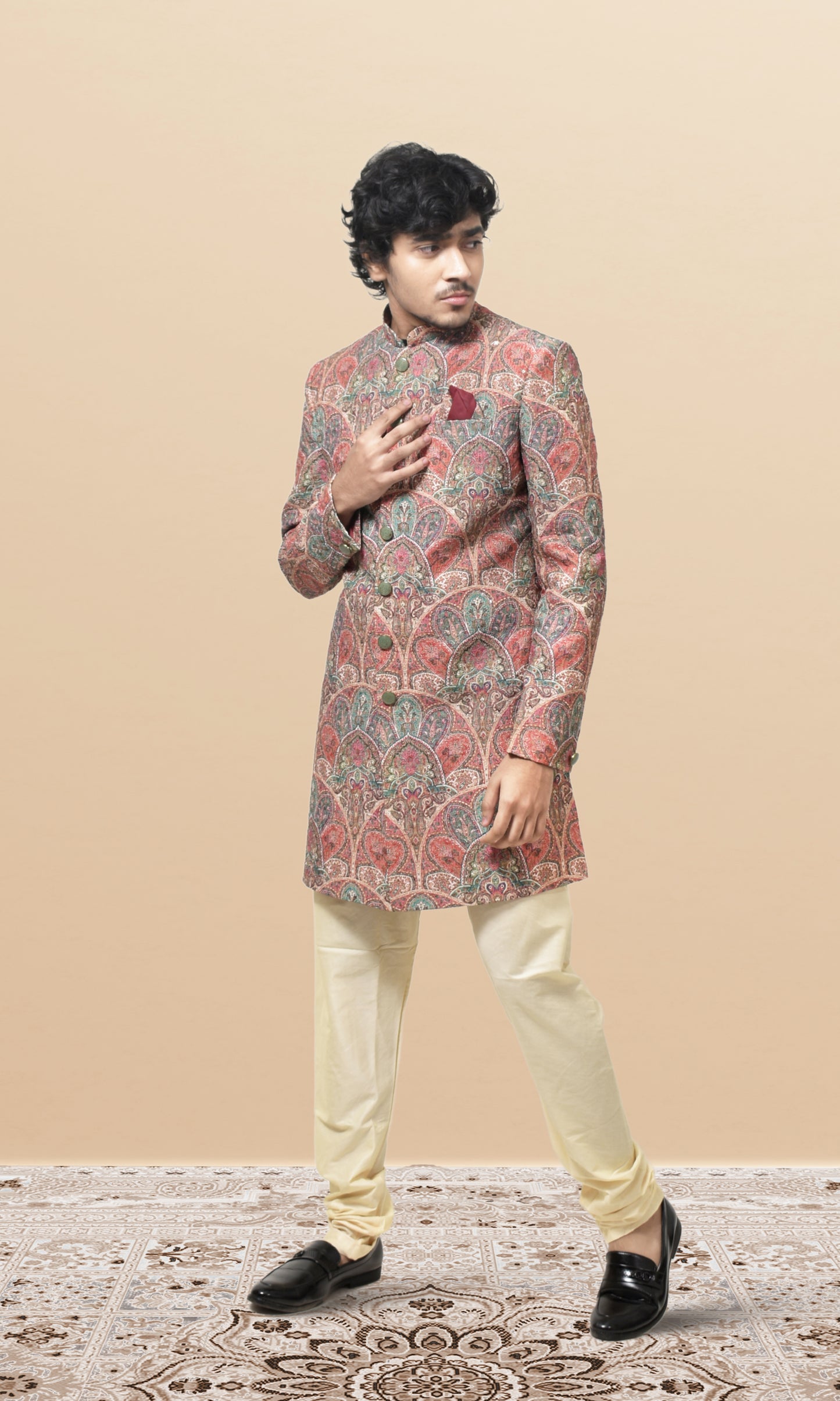 Sunehri Gulbaag Multicoloured Indo-western with Opulent Minakari Weaves