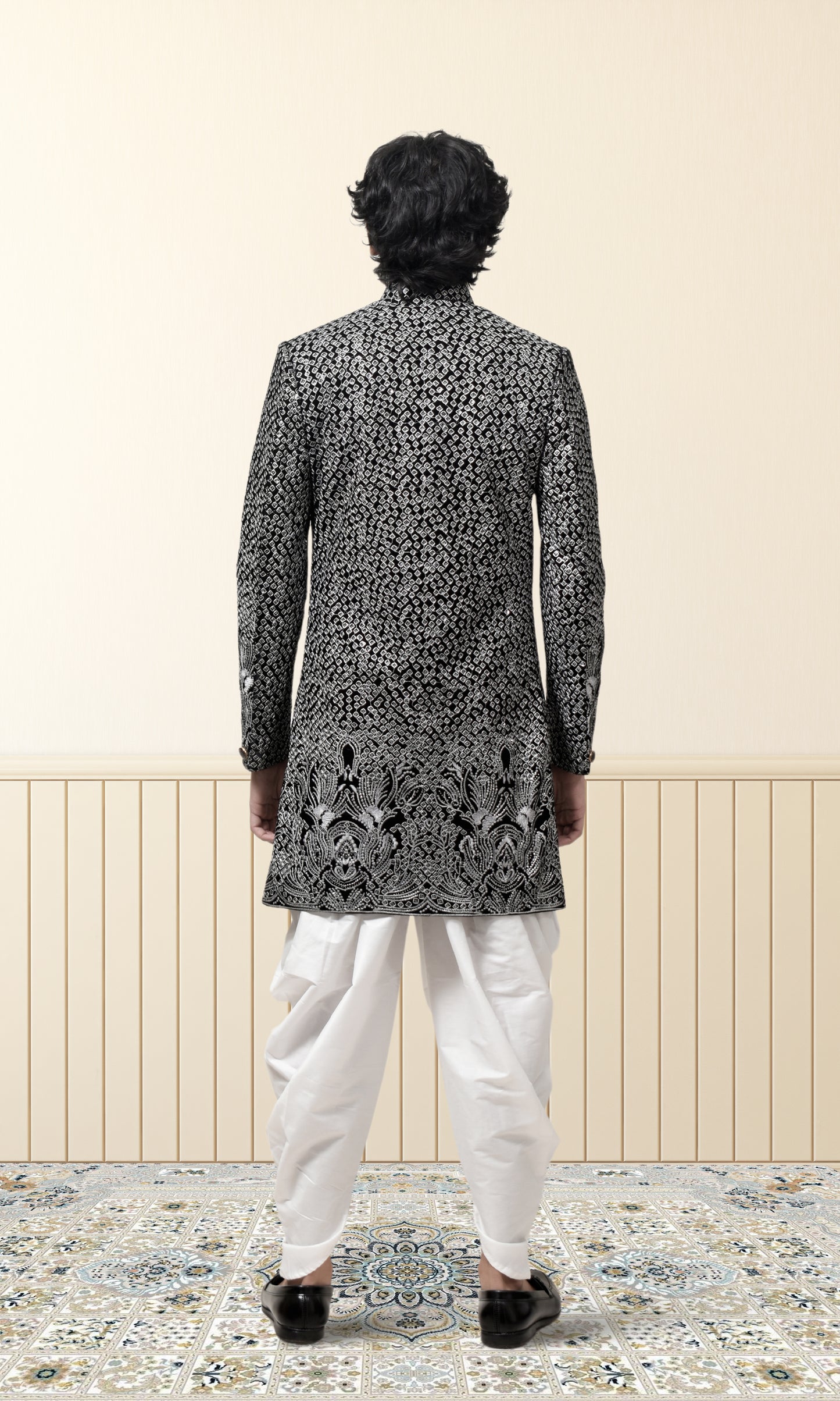 Obsidian Majesty Indo-Western with Auric Weave Detailing