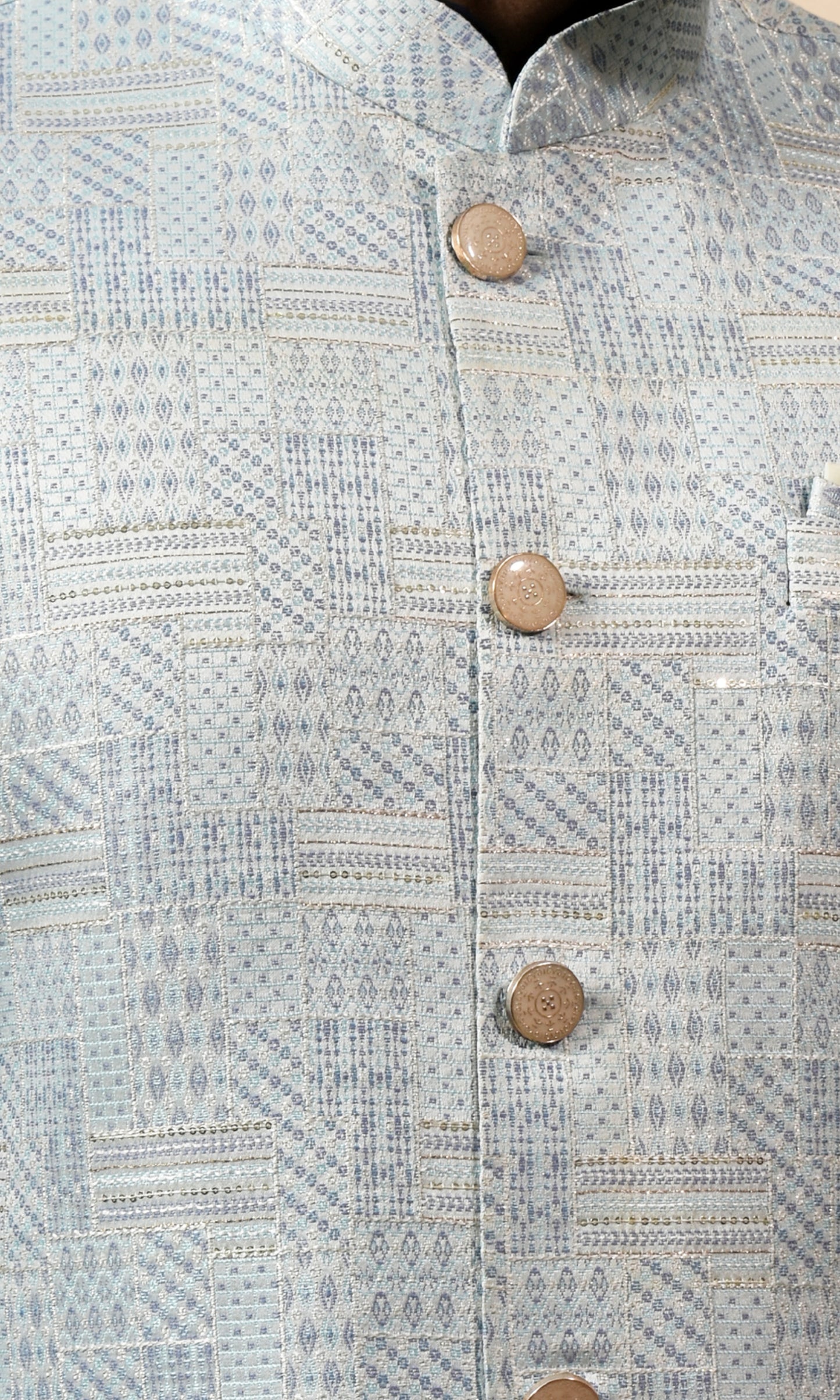 Ice Blue Prism Jacket with Enchanted Sequin Weave