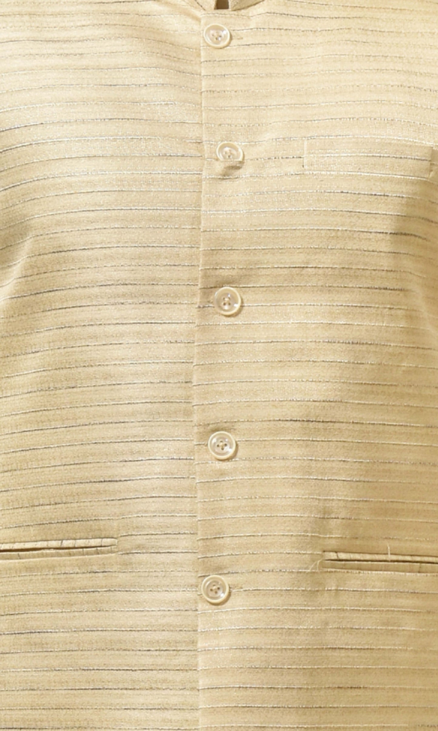 Regal Linen Gold Jacket with Contemporary Linear Patterns