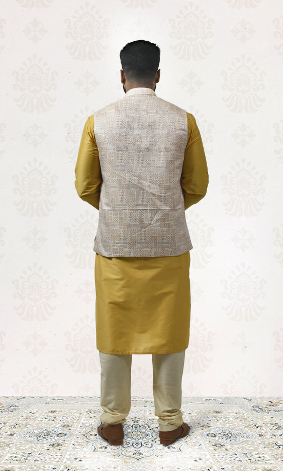 Ivory With Golden Prism Jacket with Enchanted Sequin Weave