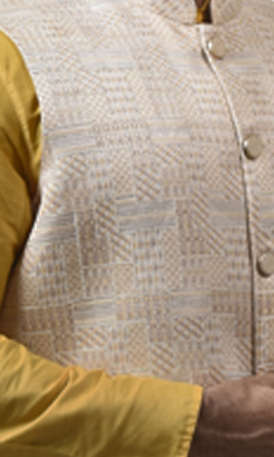 Ivory With Golden Prism Jacket with Enchanted Sequin Weave
