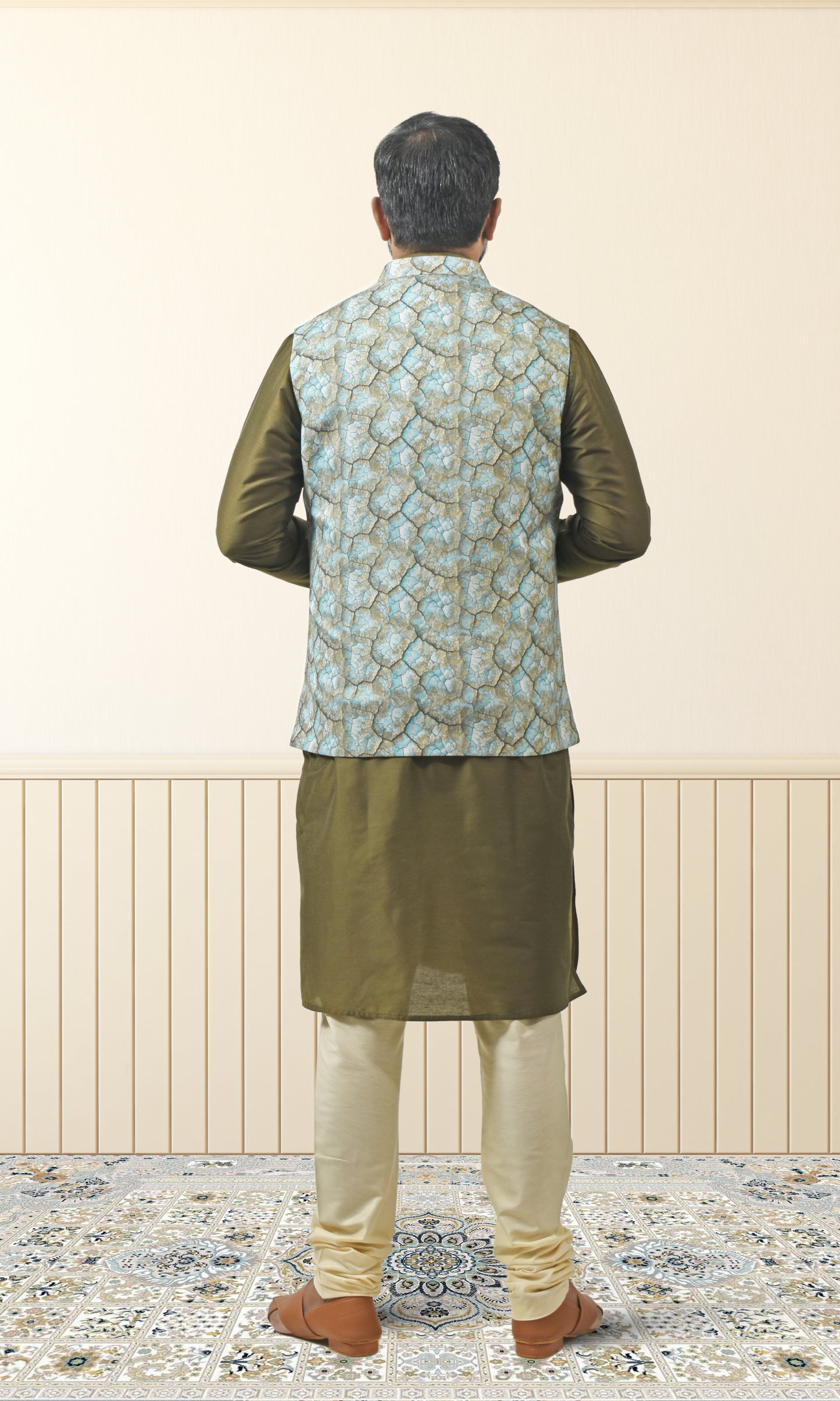 Mystic Teal Verdant Riftstone Jacket with Luminescent Gold Webbing