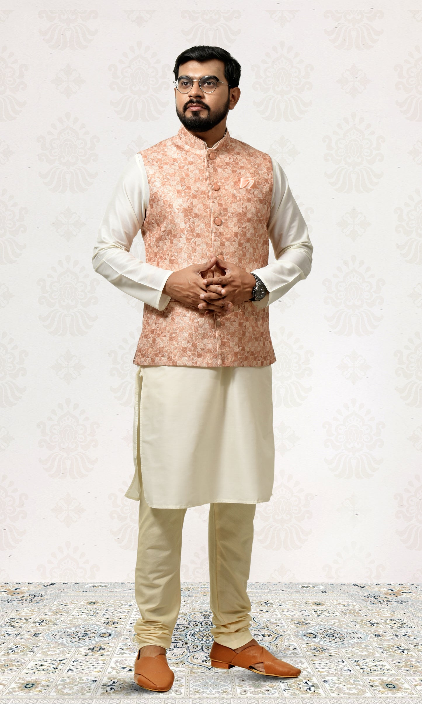Dusky Petal Jacket with Heritage Floral Detailing