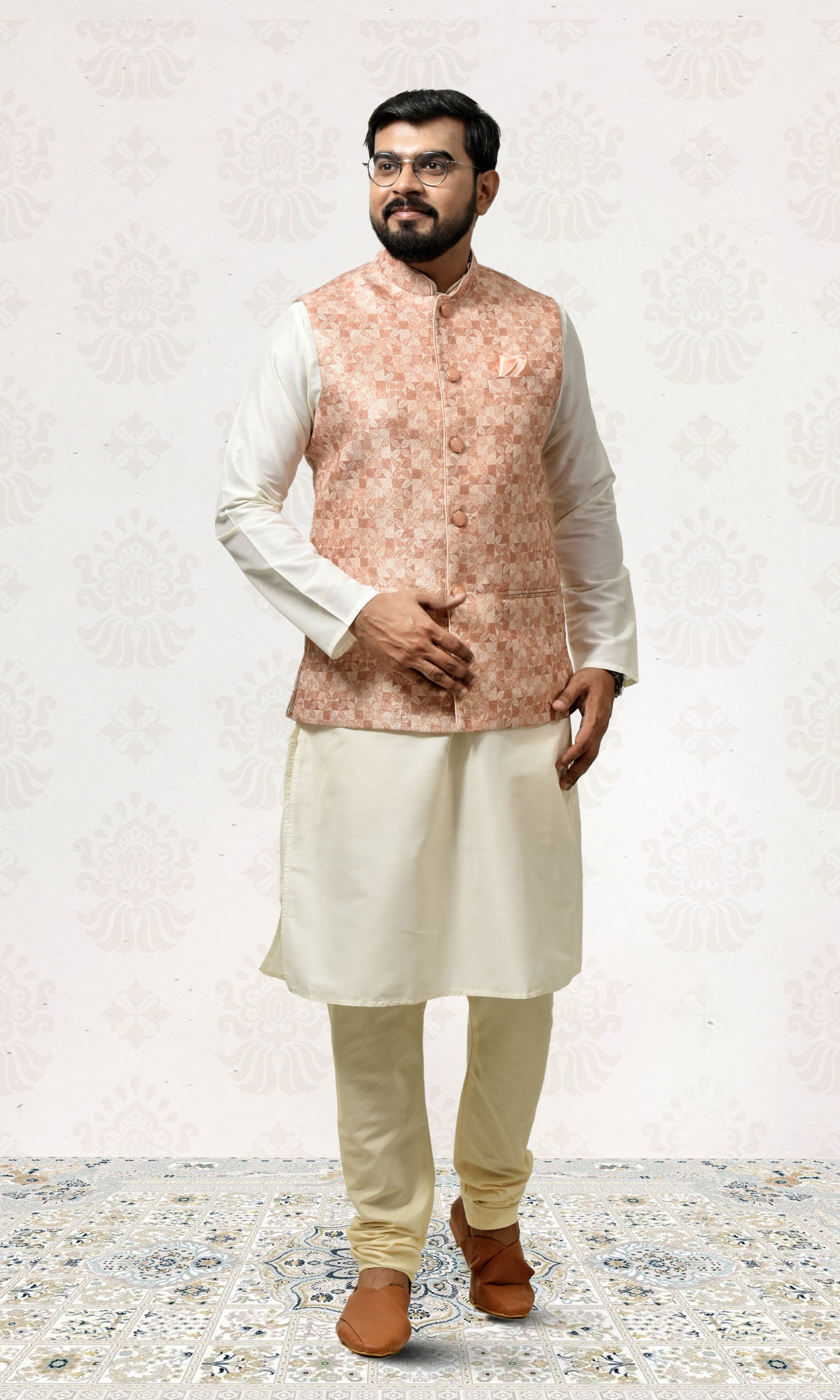 Dusky Petal Jacket with Heritage Floral Detailing