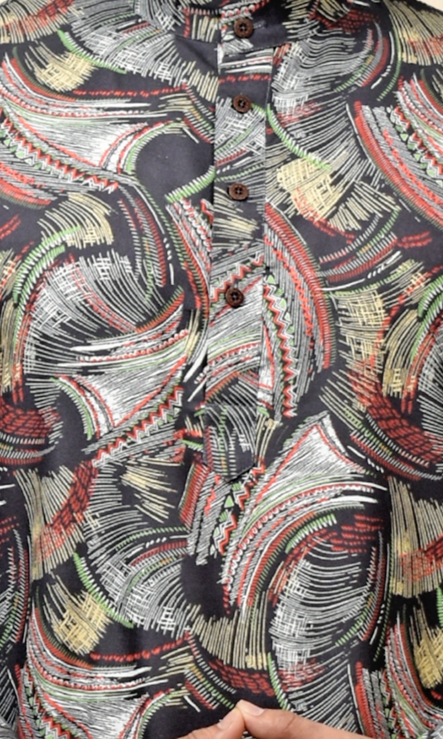 Ebony Crest Kurta with Energetic Weaves Print