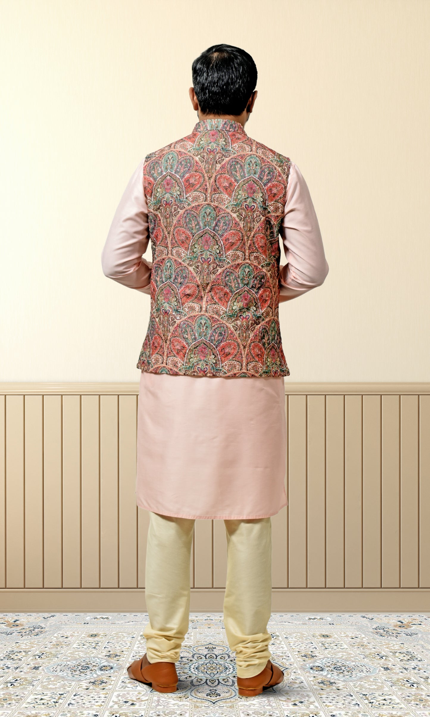 Sunehri Gulbaag Multicoloured Jacket with Opulent Minakari Weaves