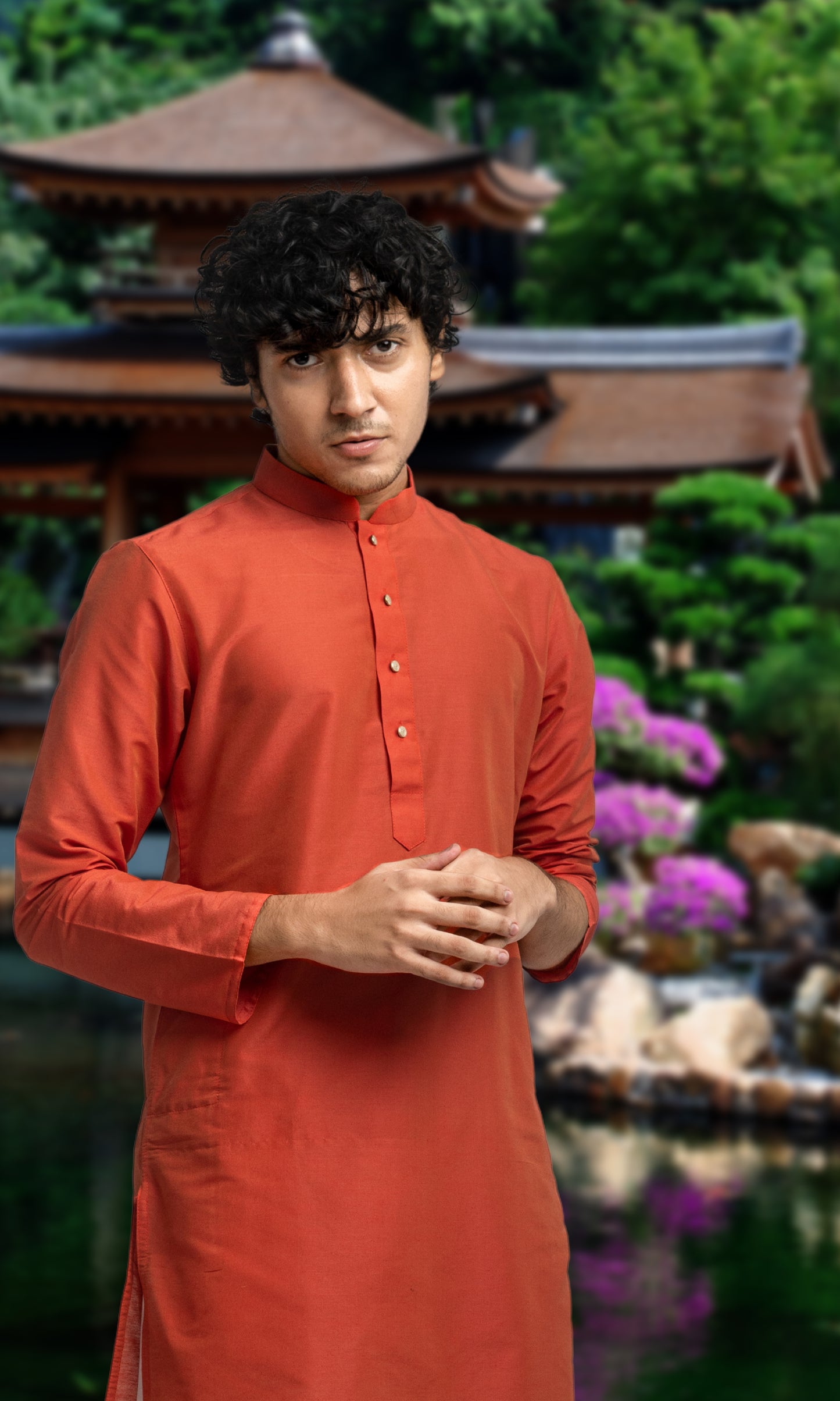 ORANGE TANGO SOLID KURTA
