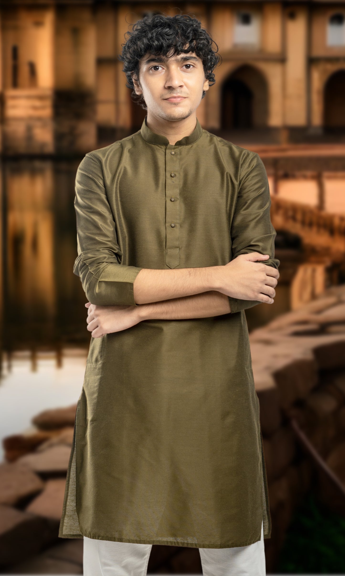 MEHENDI GREEN SOLID KURTA