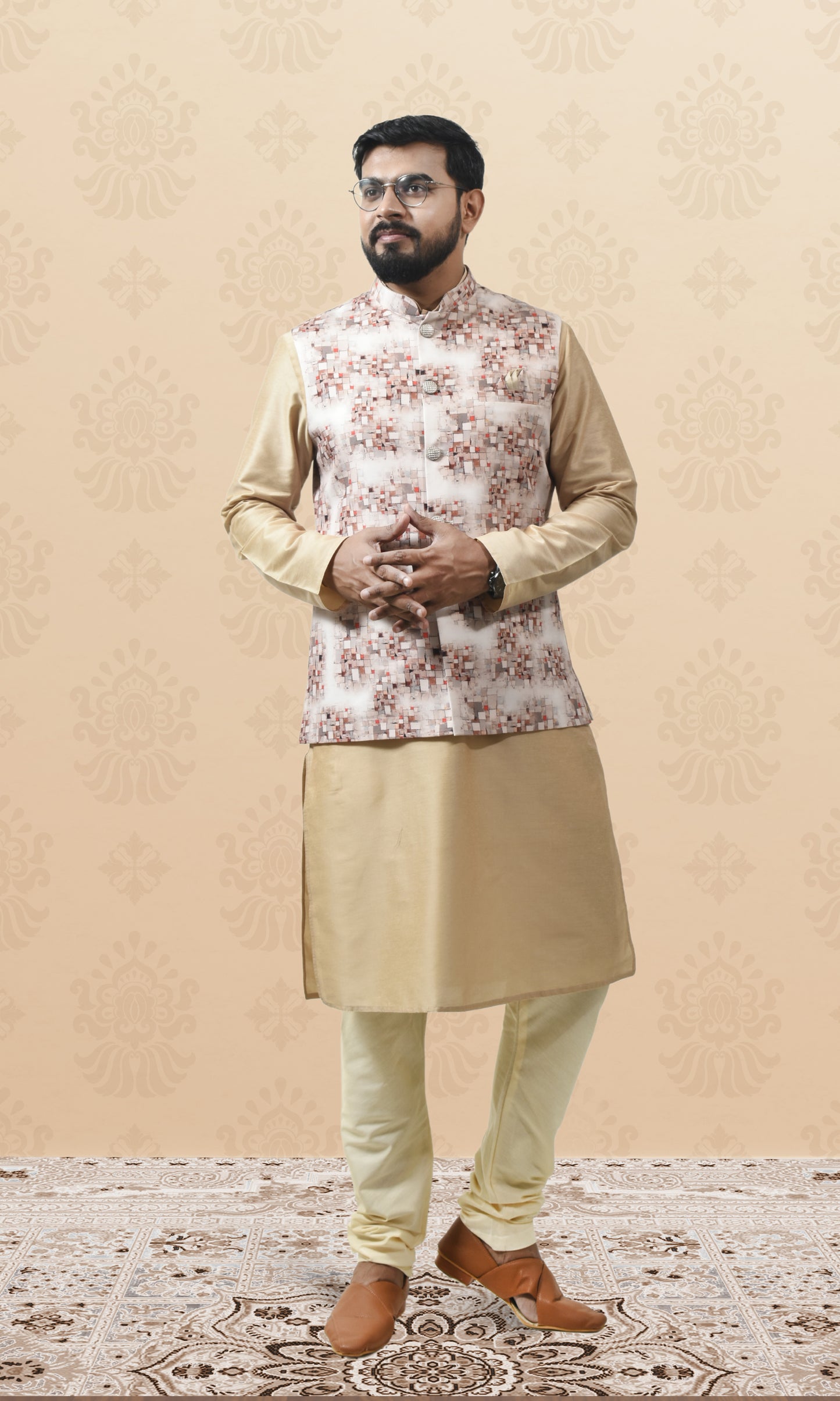 Ivory Ember Jacket with Pixelated Heritage Detailing