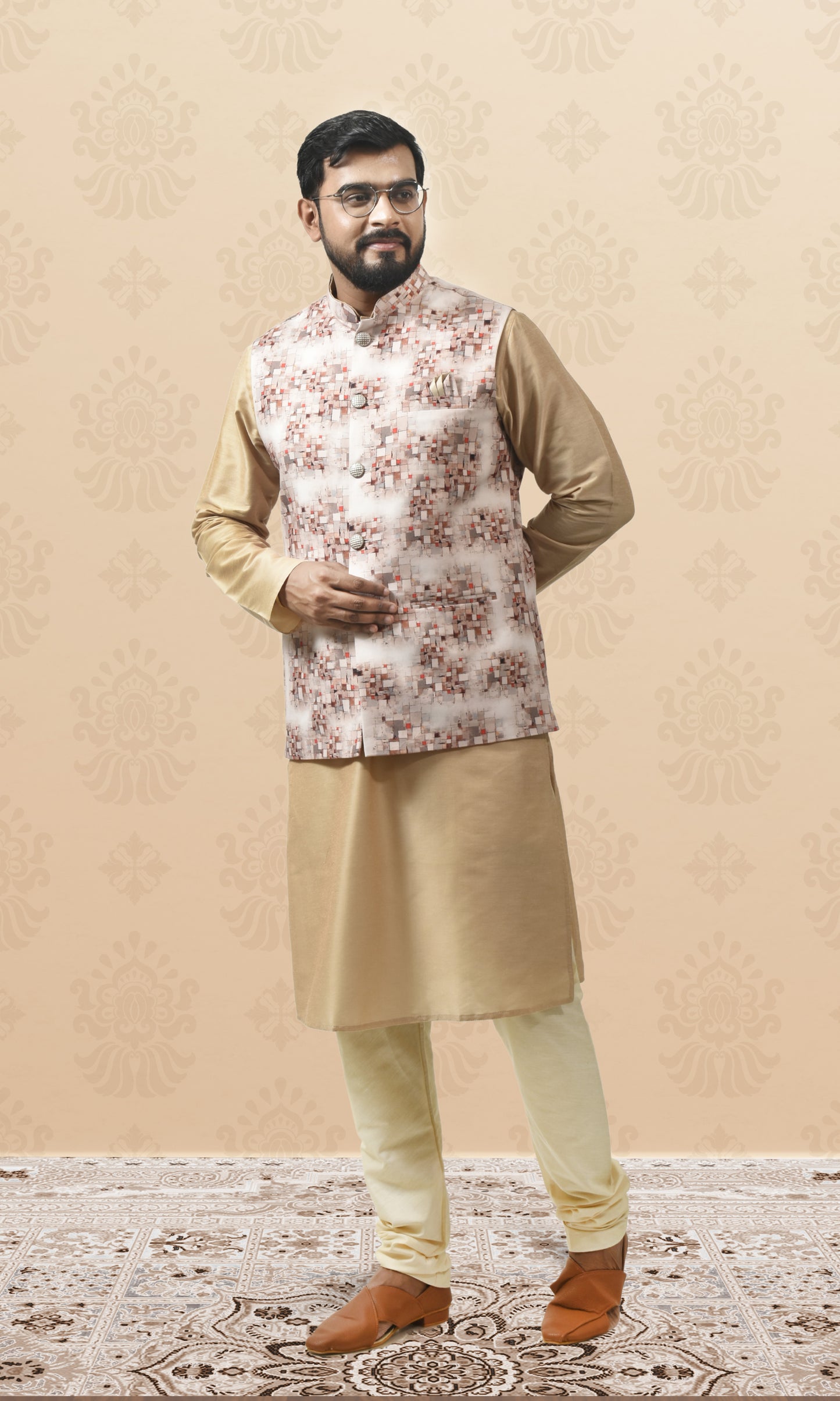 Ivory Ember Jacket with Pixelated Heritage Detailing