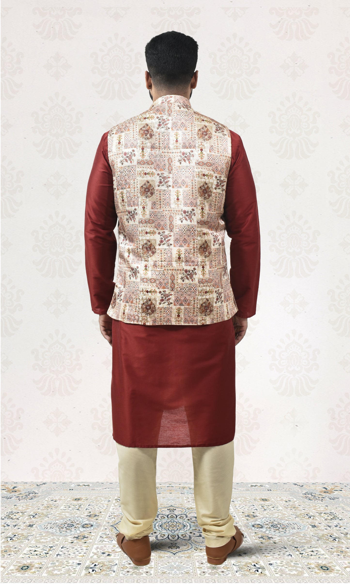 Saffron Royalty Jacket with Heritage Blockwork