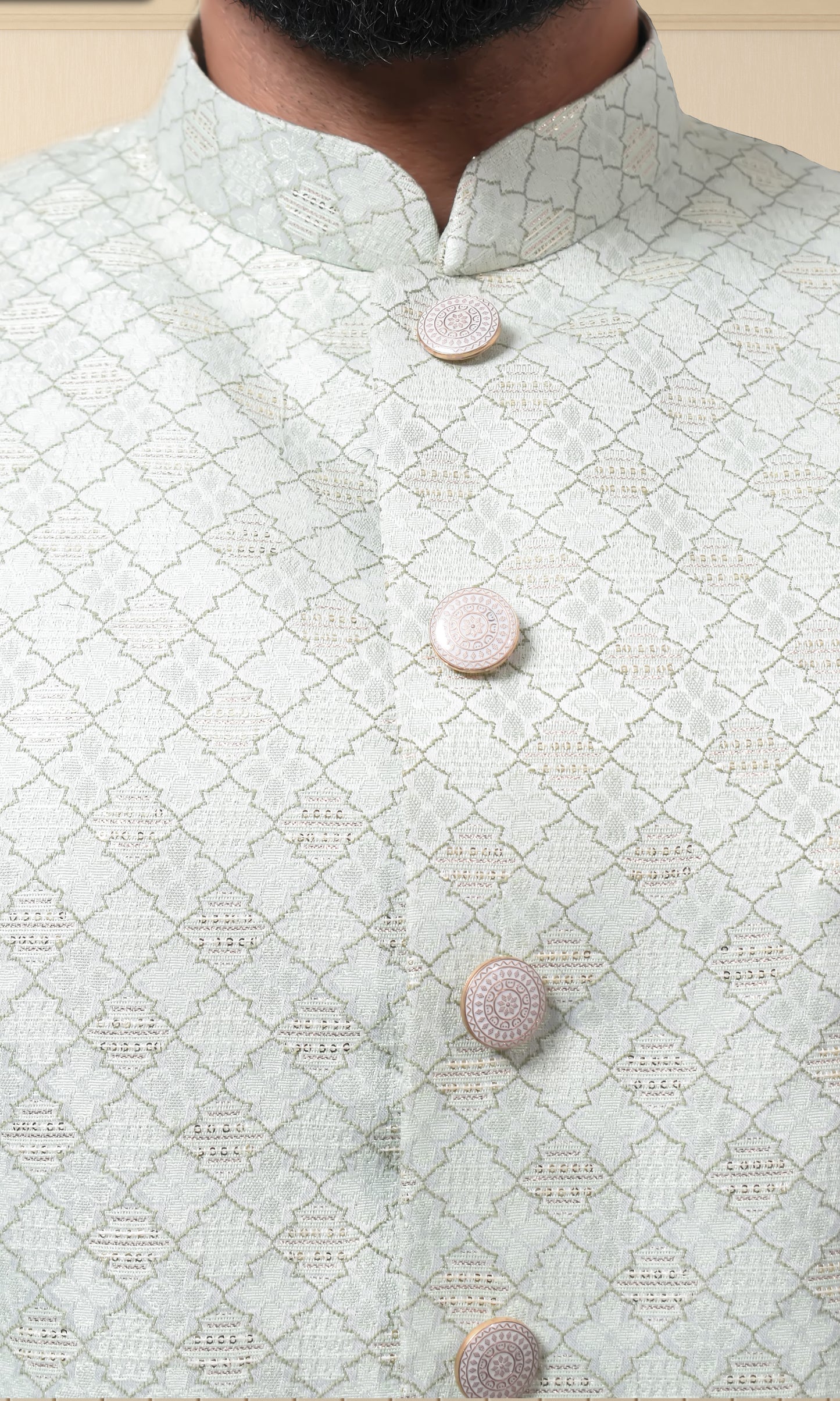 Pista & Minty Green Indo-Western with Ornate Jaal Embroidery