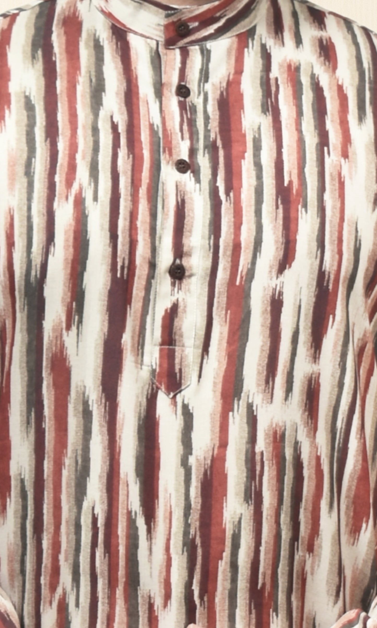Rustic Brushstroke Ikat Kurta in Earthy Tones