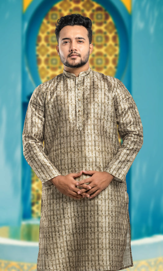 MEHENDI GREEN HARLEQUIN PRINT KURTA WITH SEQIUNED THREADWORK