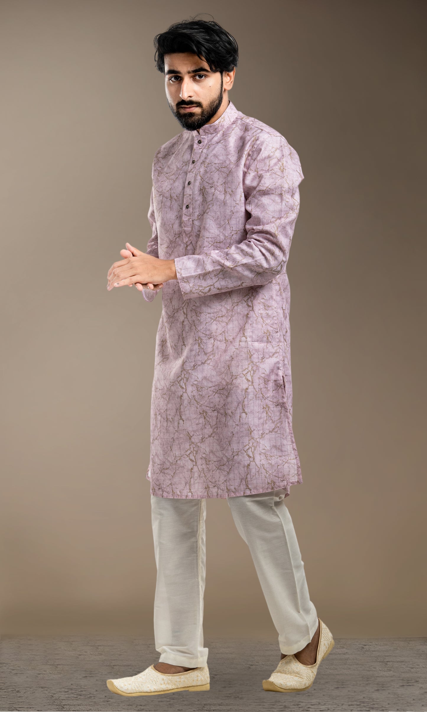 PINK JAAL TEXTURED KURTA