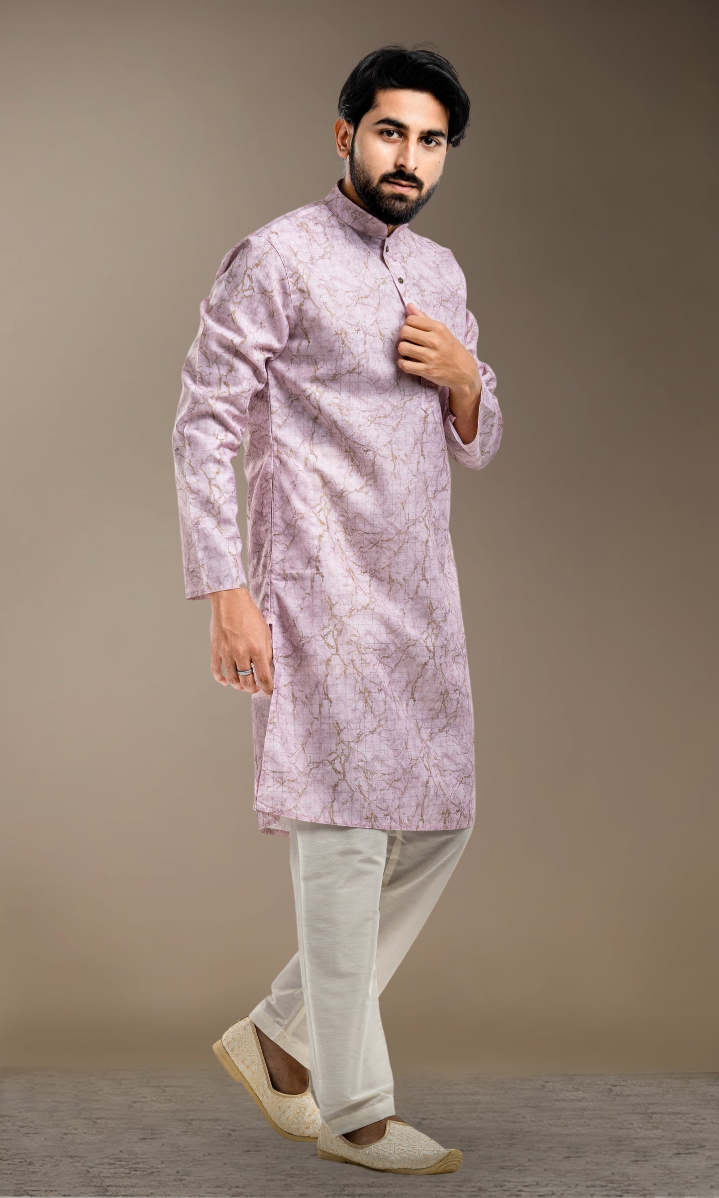 PINK JAAL TEXTURED KURTA