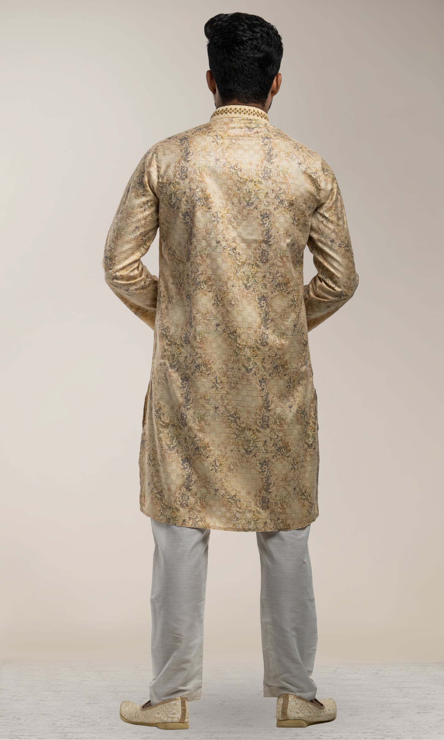 FAWN PAISLEY PRINTED KURTA