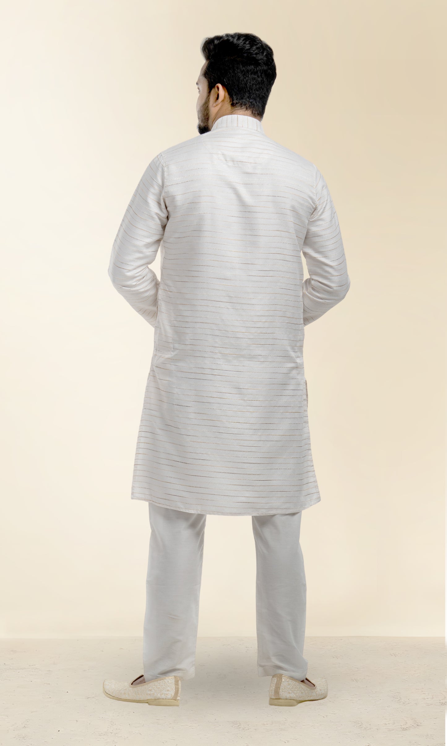 OFF WHITE SHADE NETA JI STYLE KHADI INSPIRED KURTA