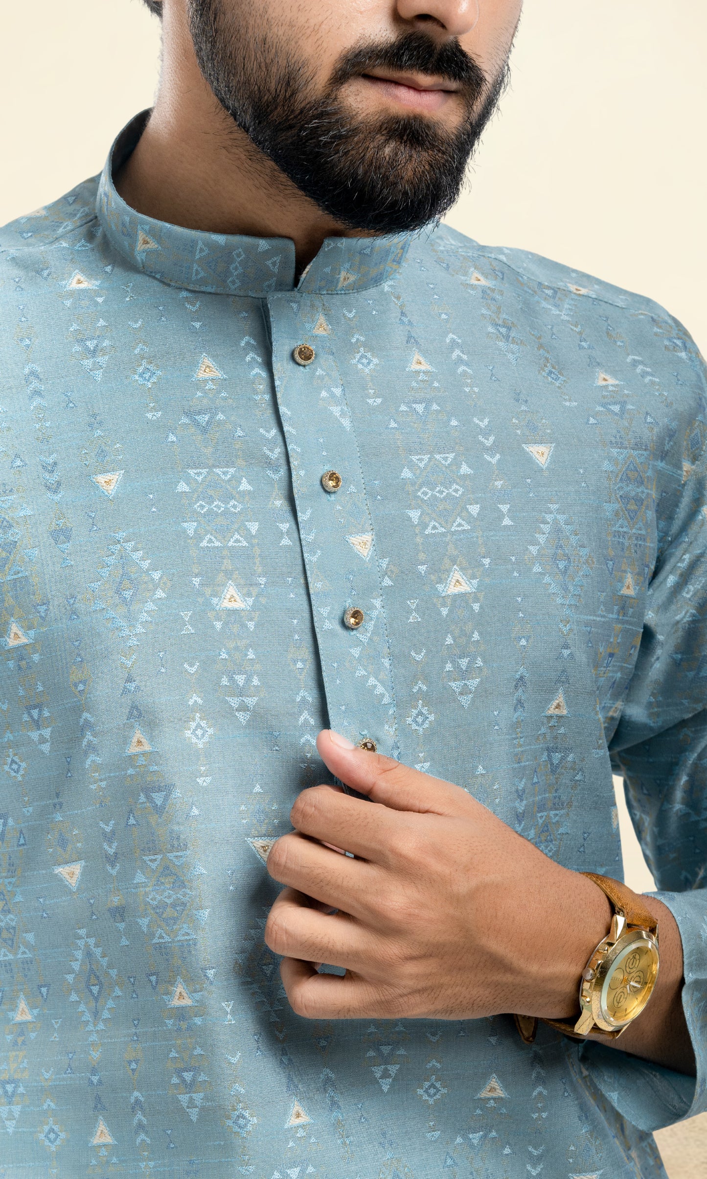 ICE BLUE WARLI ART INSPIRED KURTA