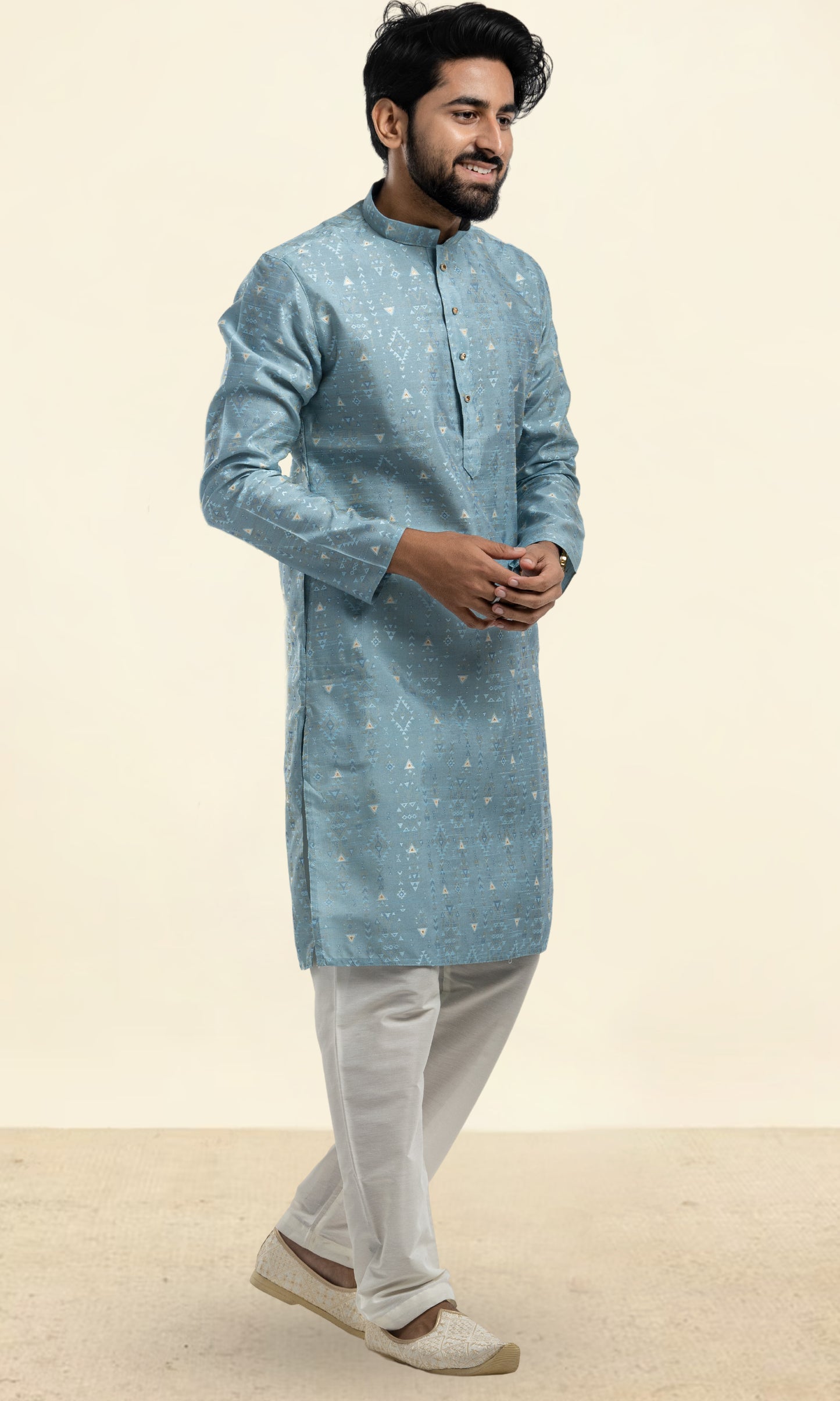 ICE BLUE WARLI ART INSPIRED KURTA