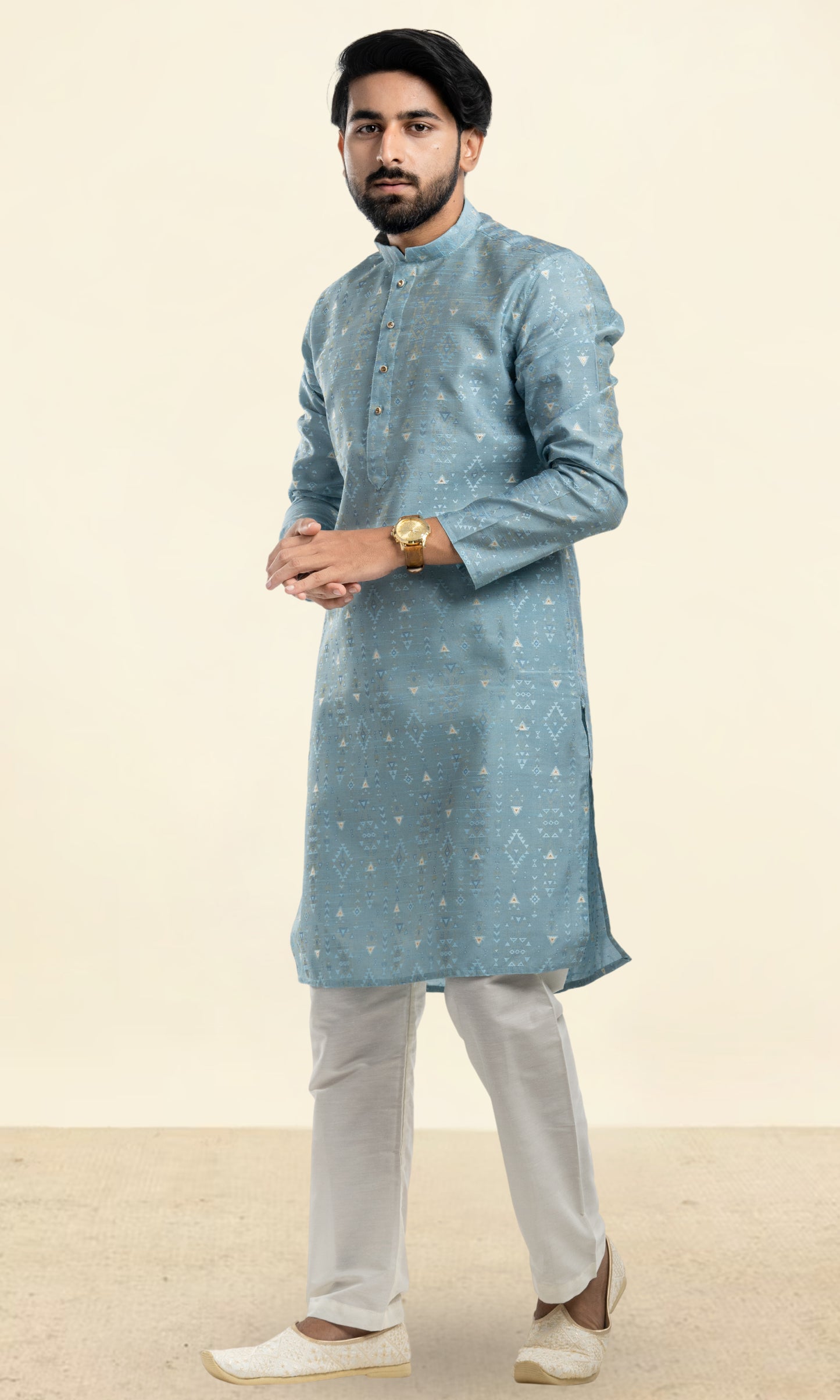 ICE BLUE WARLI ART INSPIRED KURTA