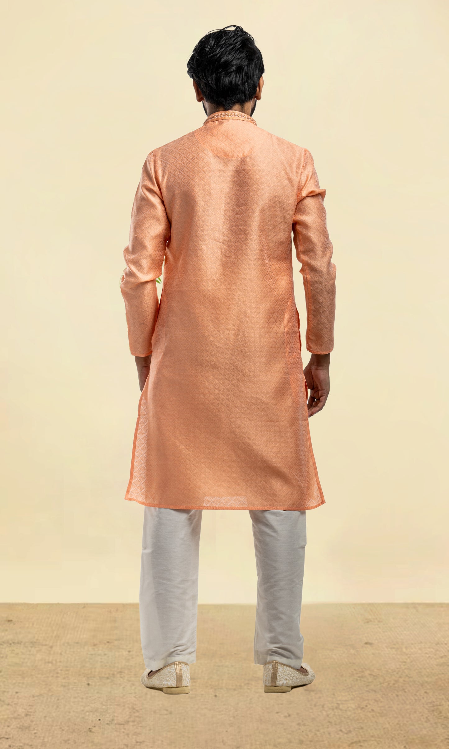 PUMPKIN MEDALLION WEAVED KURTA