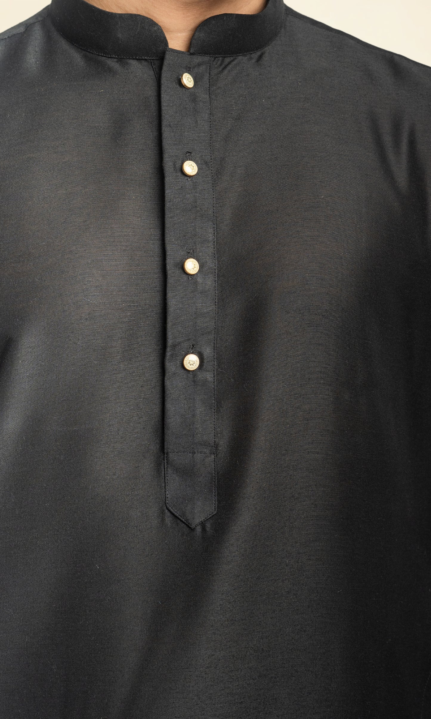 EBONY BLACK SOLID KURTA