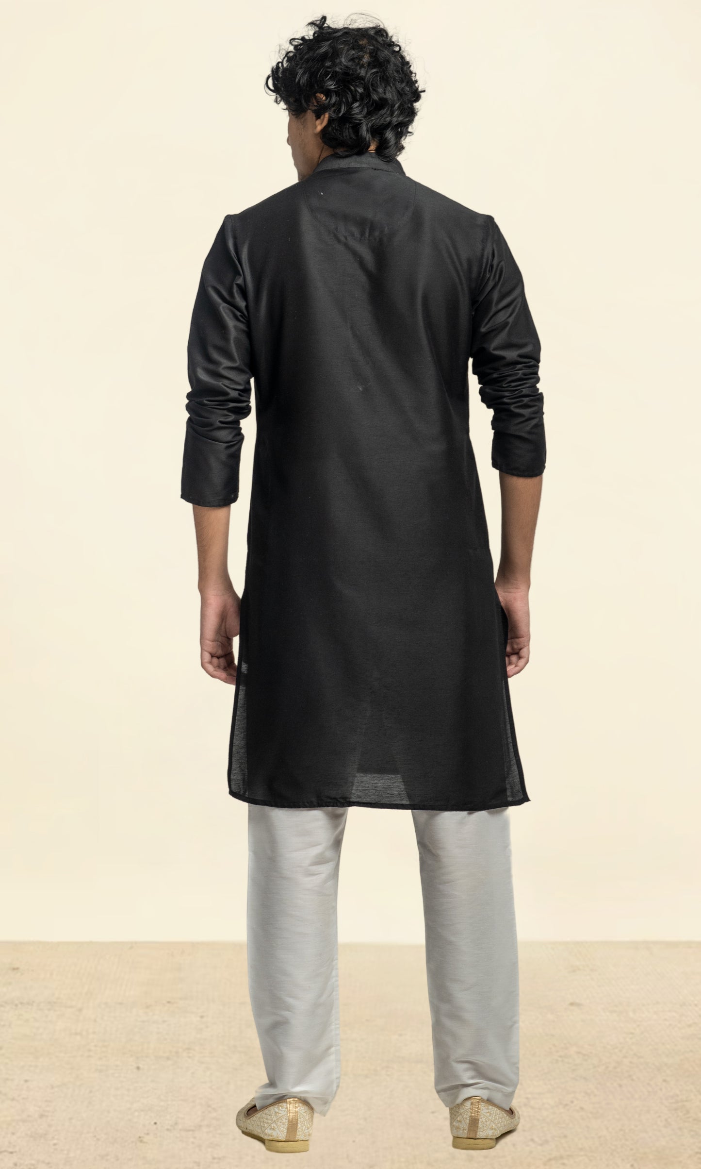 EBONY BLACK SOLID KURTA