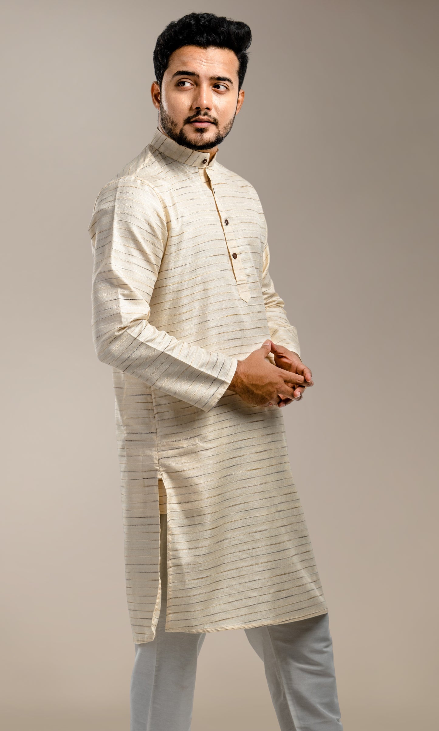 CREAM SHADE NETA JI STYLE KHADI INSPIRED KURTA