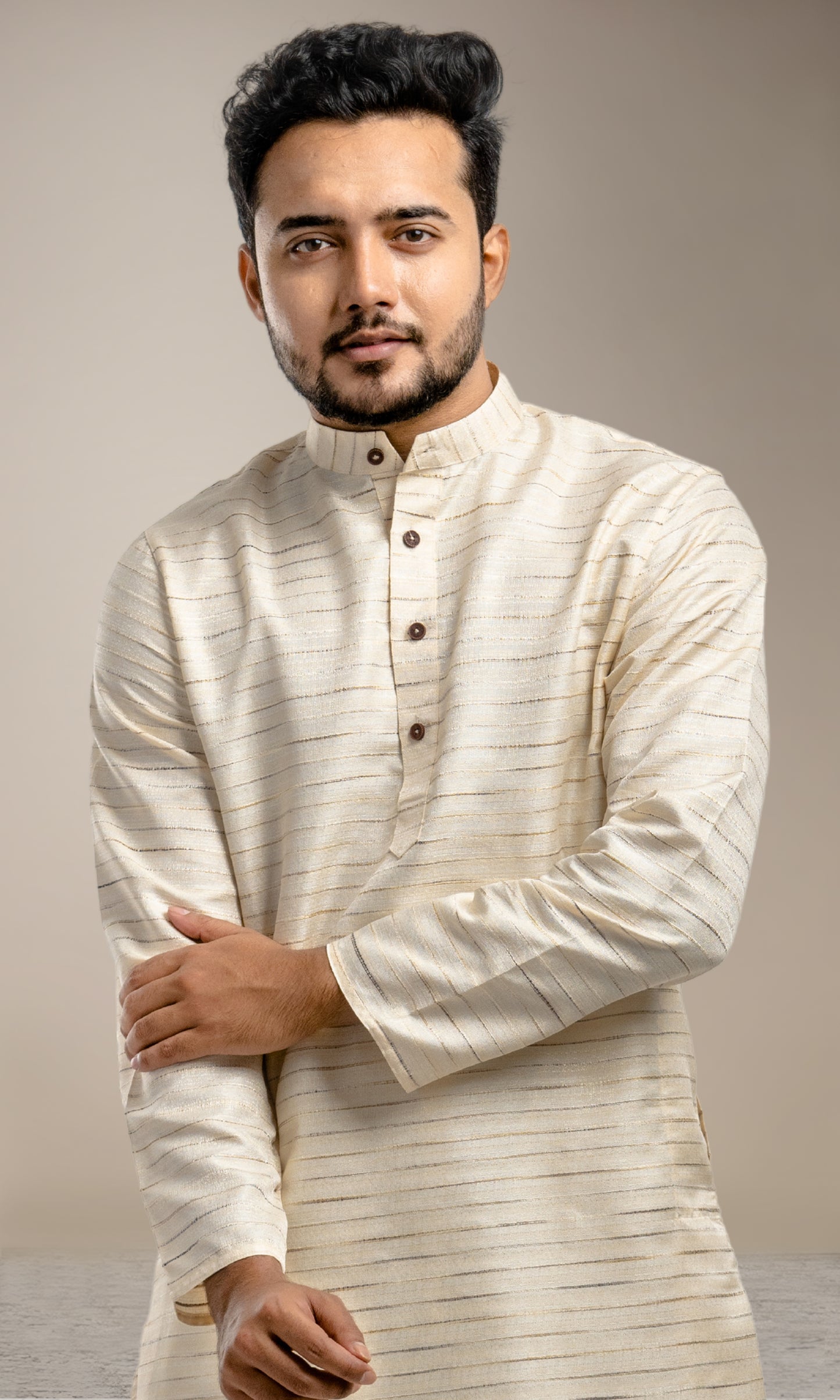 CREAM SHADE NETA JI STYLE KHADI INSPIRED KURTA