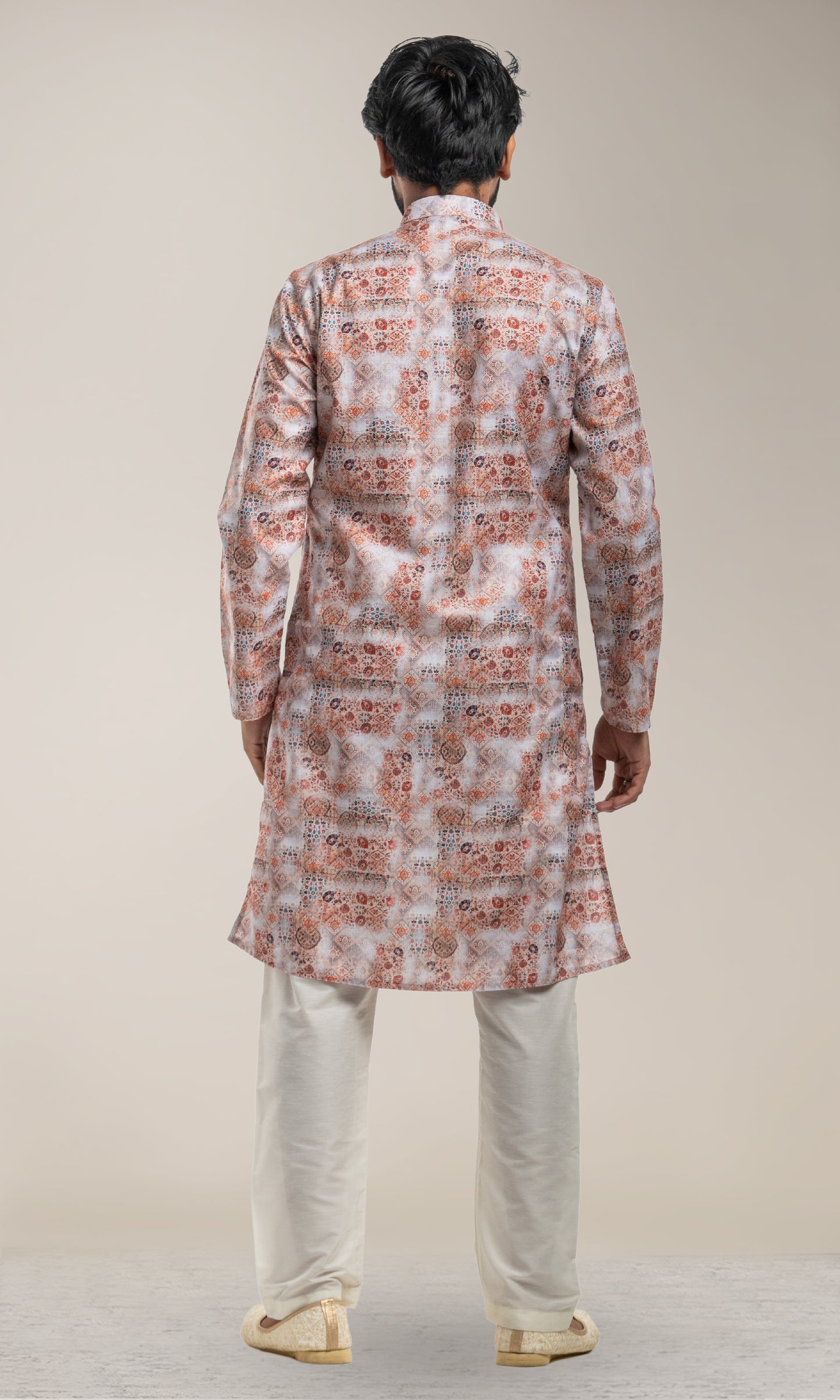 RED SHADED KURTA WITH PRINTED FLORAL MOTIFS