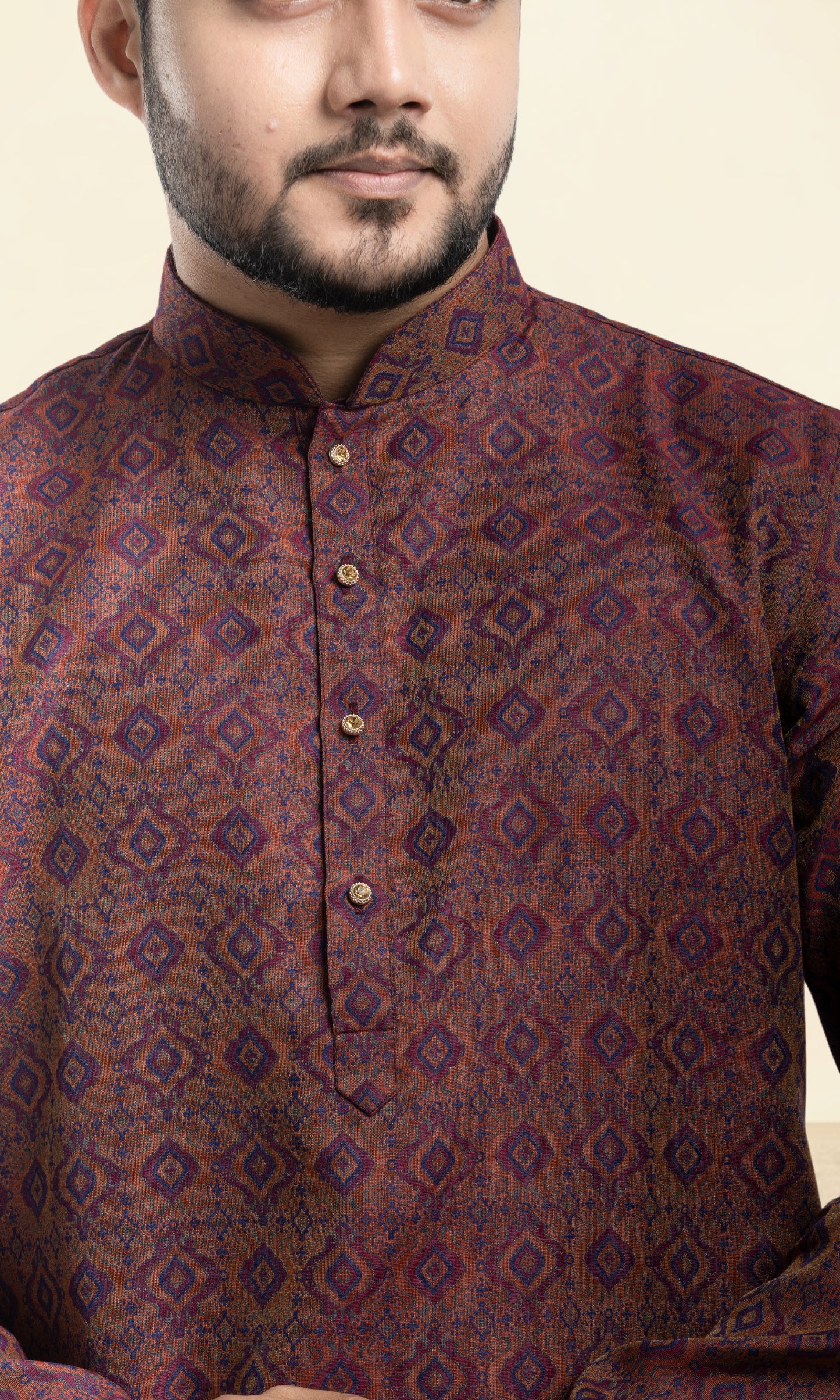 MULBERRY PURPLE MADALLION WEAVED KURTA