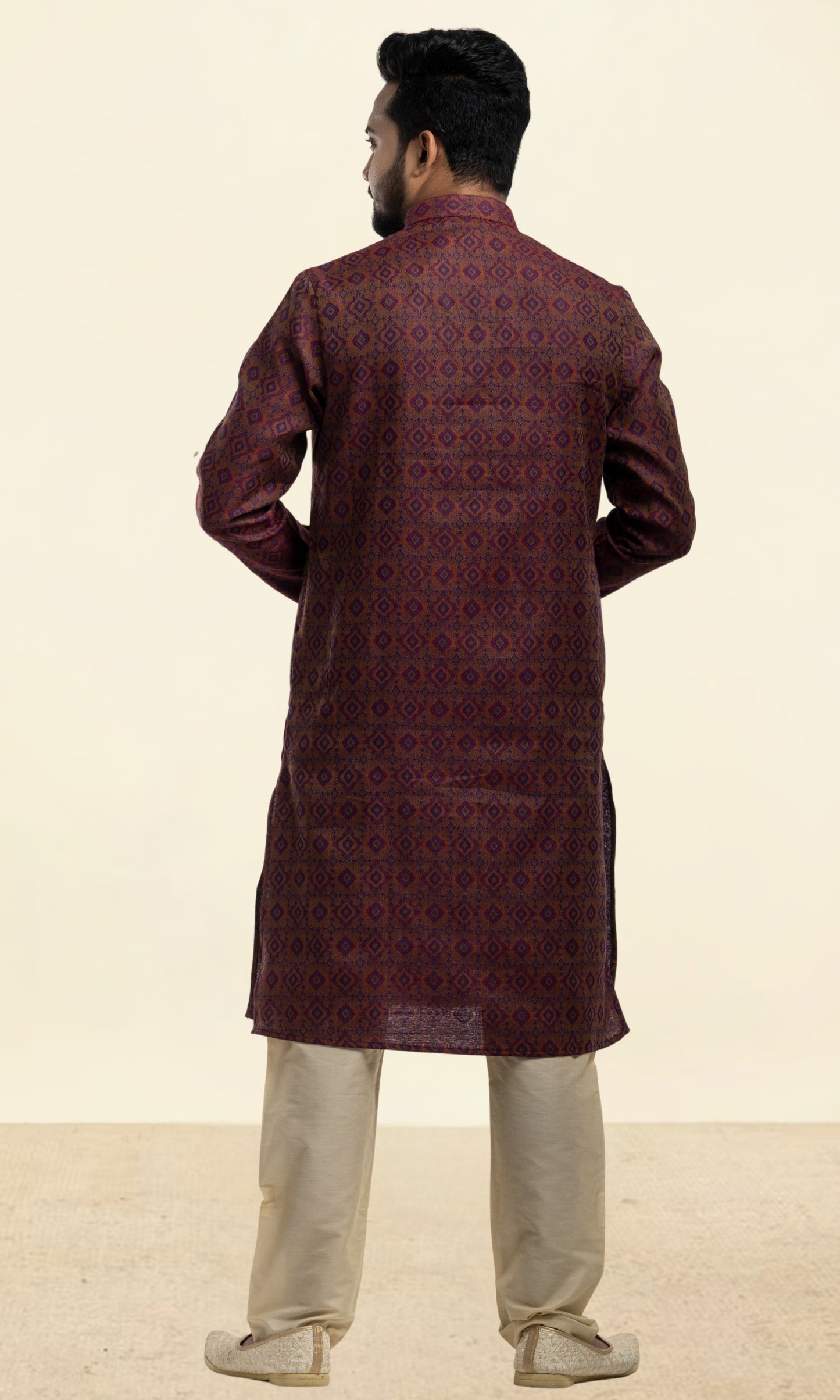 MULBERRY PURPLE MADALLION WEAVED KURTA