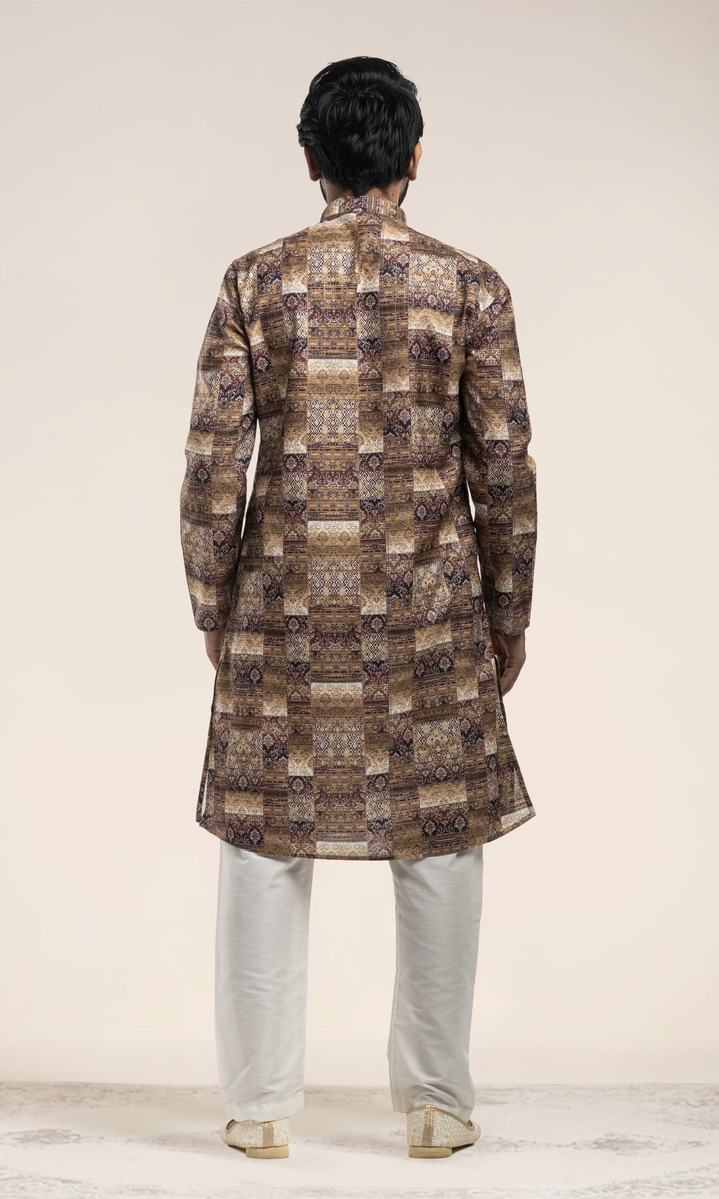 MUSTARD ABSTRACT PRINTED KURTA