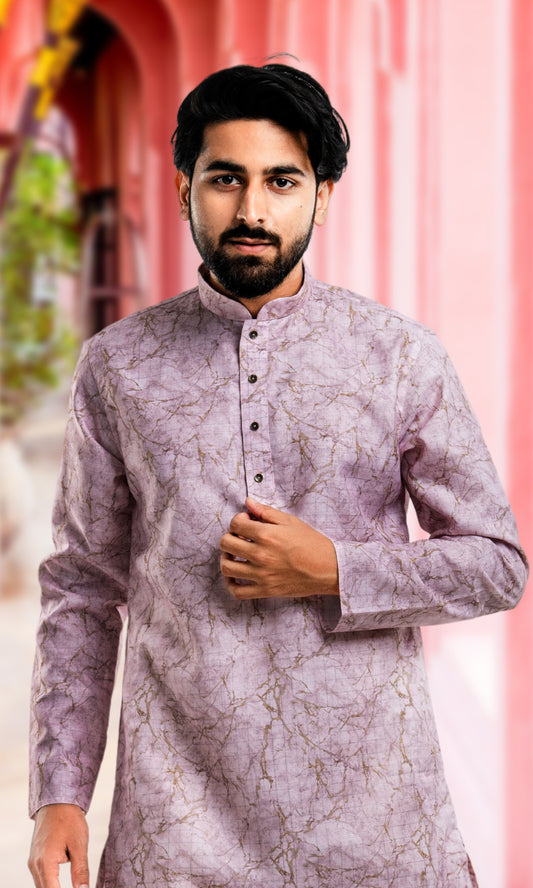 PINK JAAL TEXTURED KURTA