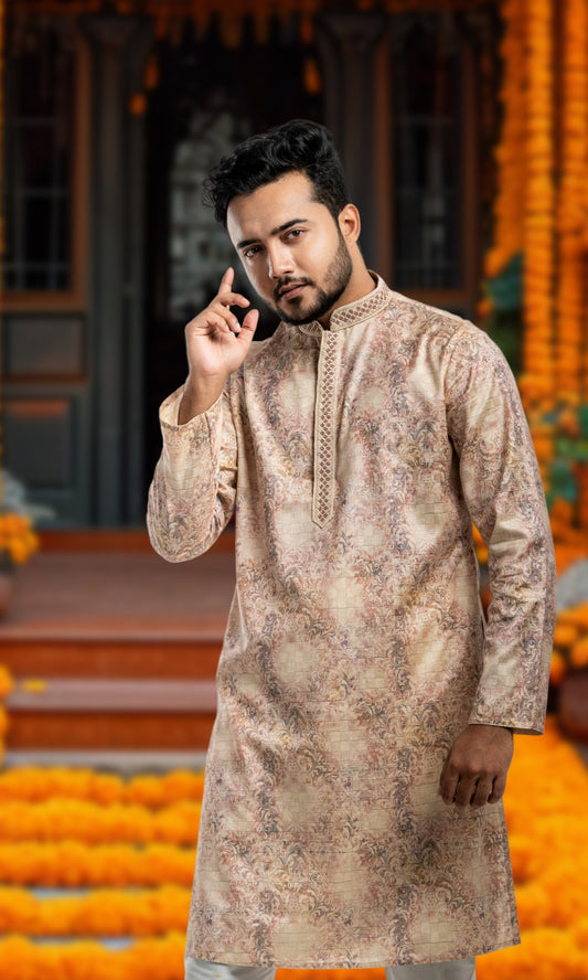 PINK PAISLEY PRINTED KURTA