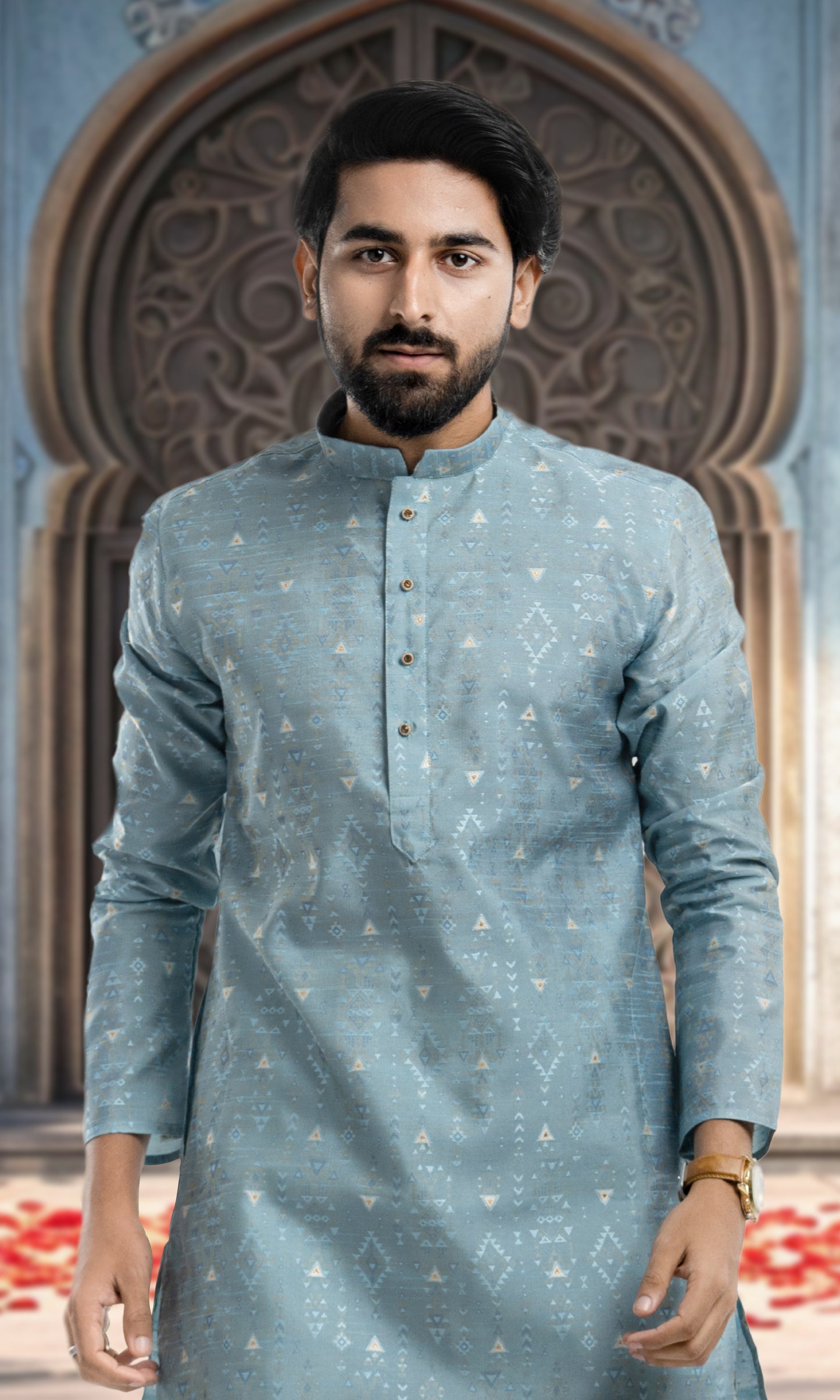 ICE BLUE WARLI ART INSPIRED KURTA