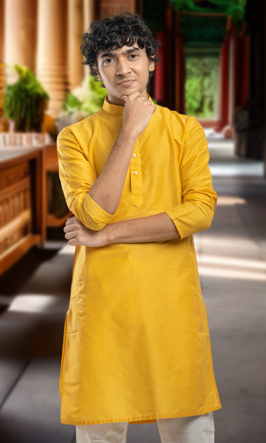 HALDI YELLOW SOLID KURTA