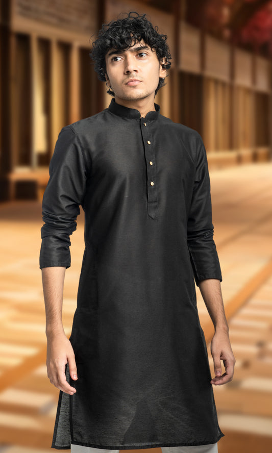 EBONY BLACK SOLID KURTA